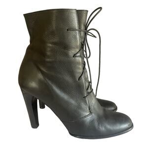 Vanessa Bruno Tie High Heel Hocus Pocus Boots in Black Leather Size 40/ US 9